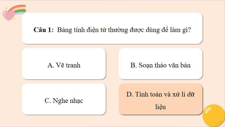 Trò chơi khởi động Tin học 8 Bài 5