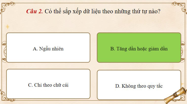 Trò chơi khởi động Tin học 8 Bài 6