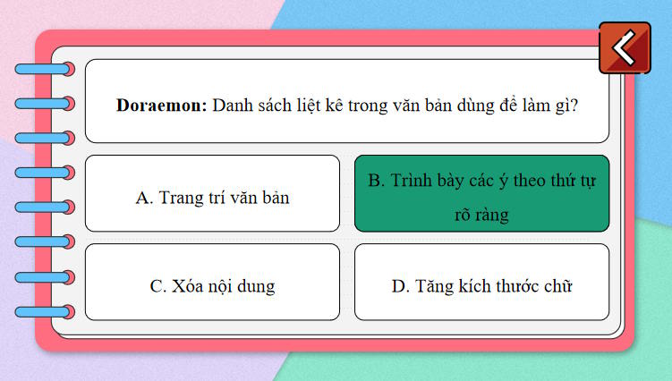 Trò chơi khởi động Tin học 8 Bài 8a