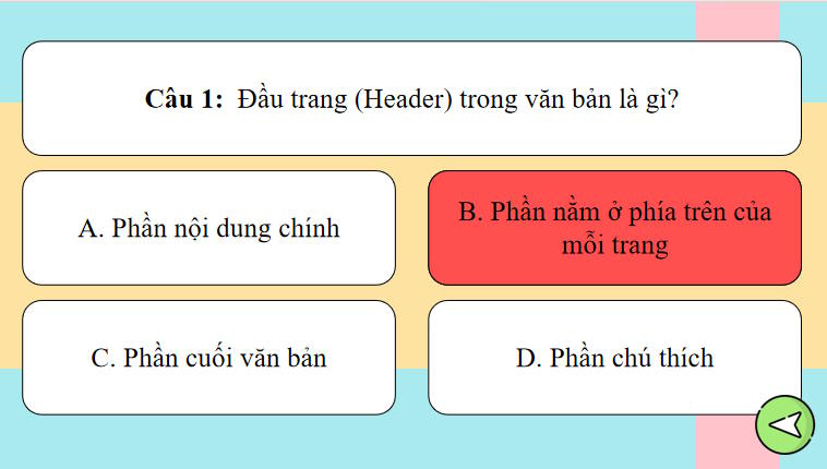 Trò chơi khởi động Tin học 8 Bài 9a