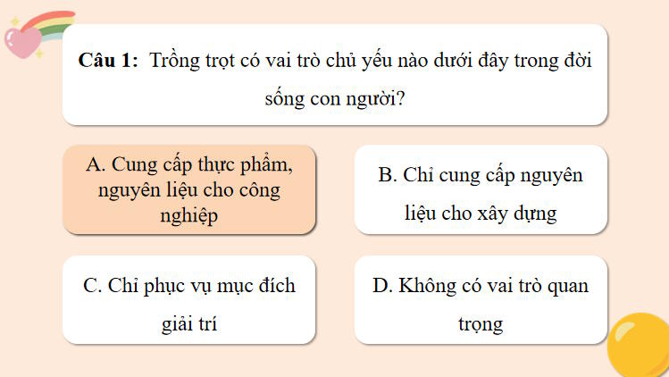 Trò chơi khởi động Công nghệ 7 Bài 1