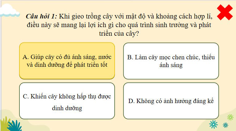Trò chơi khởi động Công nghệ 7 Bài 3