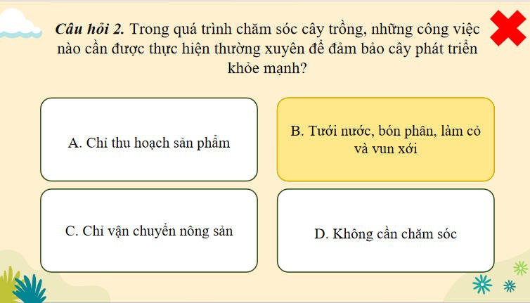Trò chơi khởi động Công nghệ 7 Bài 3
