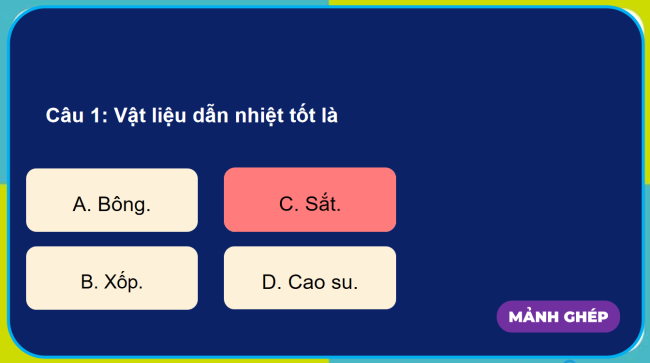 Game khởi động Khoa học 4 Bài 13