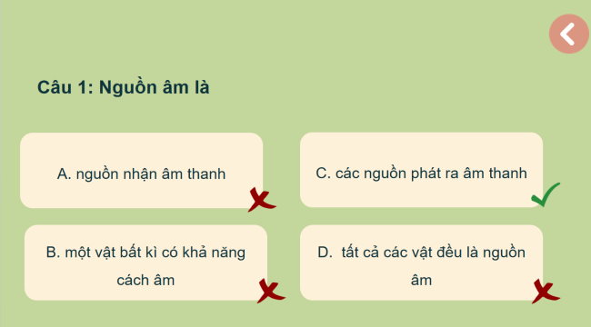 Game khởi động Khoa học 4 Bài 14