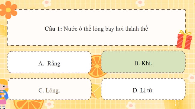 Game khởi động Khoa học 4 Bài 2