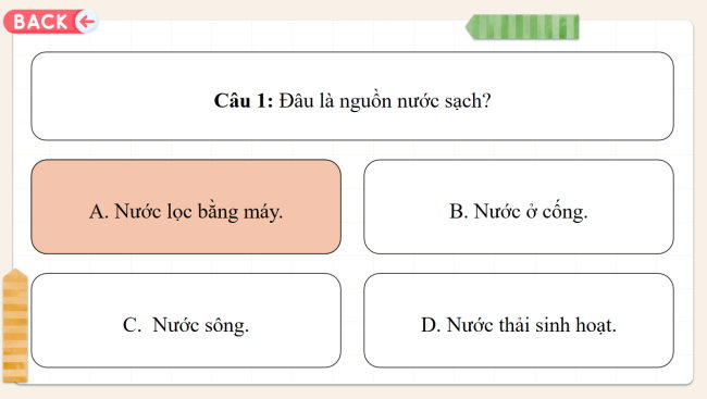 Game khởi động Khoa học 4 Bài 3