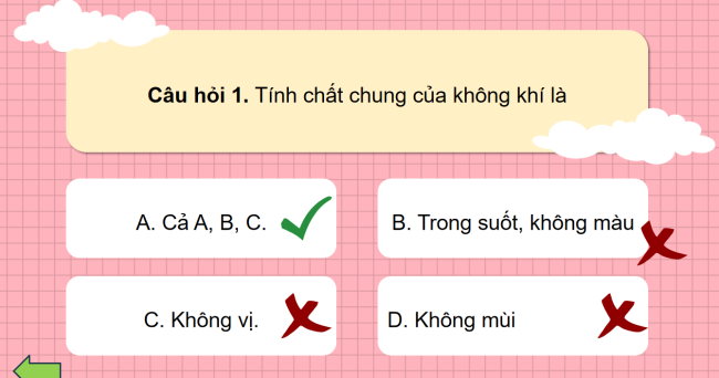 Game khởi động Khoa học 4 Bài 4