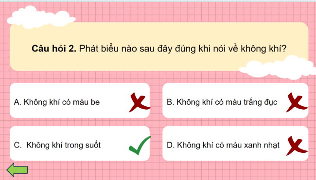 Game khởi động Khoa học 4 Bài 4