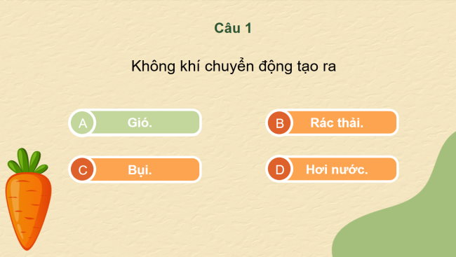 Game khởi động Khoa học 4 Bài 6
