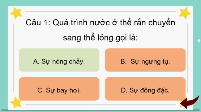 Game khởi động Khoa học 4 Bài 7
