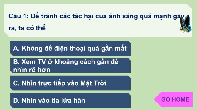 Game khởi động Khoa học 4 Bài 9