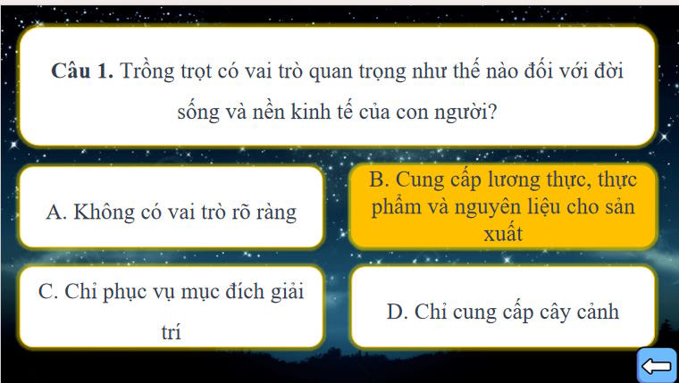 Trò chơi khởi động Công nghệ 7 Ôn tập chương 1
