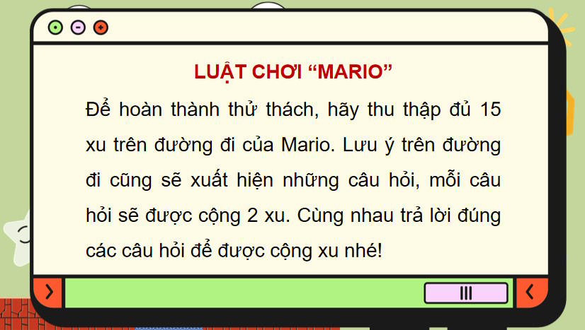 Trò chơi khởi động Tin học 7 Bài 1