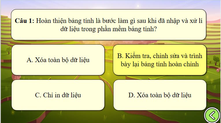 Trò chơi khởi động Tin học 7 Bài 10