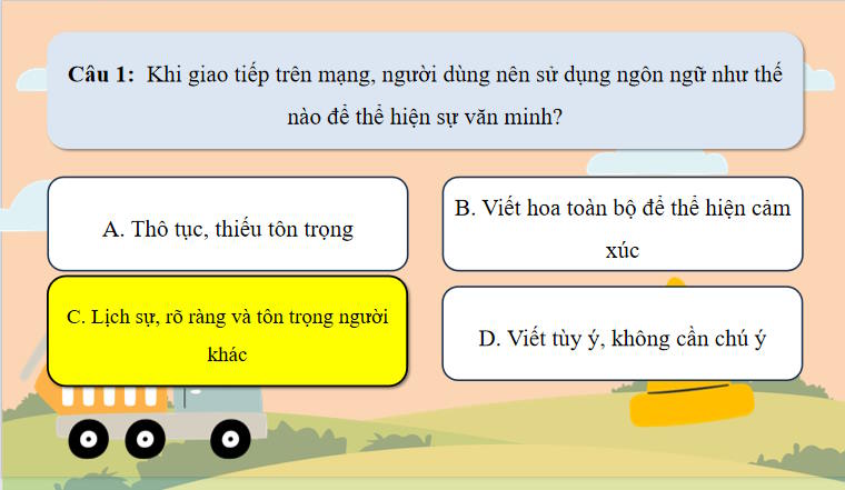 Trò chơi khởi động Tin học 7 Bài 5