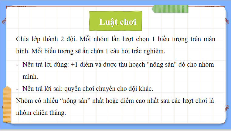 Trò chơi khởi động Tin học 7 Bài 6