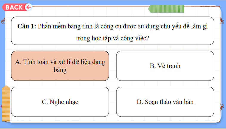 Trò chơi khởi động Tin học 7 Bài 6