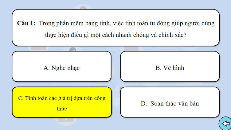 Trò chơi khởi động Tin học 7 Bài 7