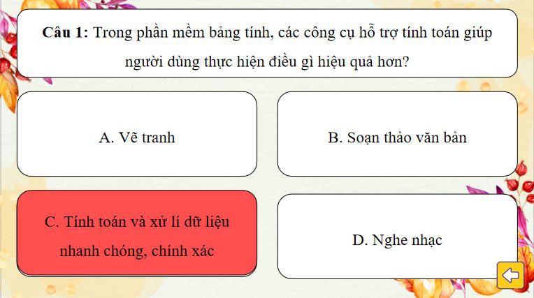 Trò chơi khởi động Tin học 7 Bài 8