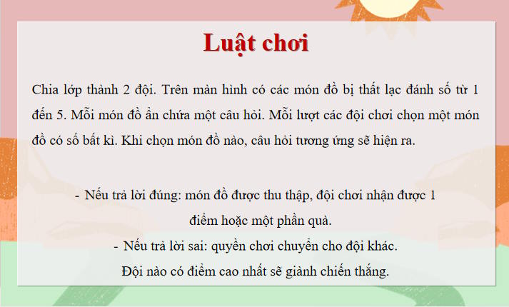 Trò chơi khởi động Công nghệ 7 Bài 13