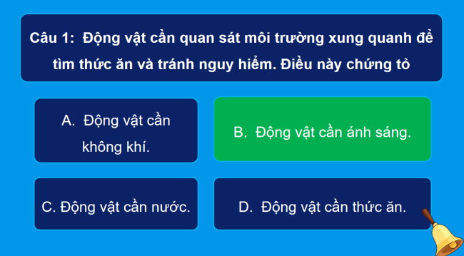Game khởi động Khoa học 4 Bài 16