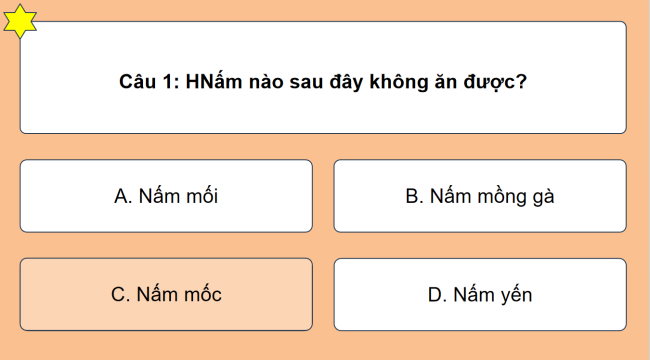 Game khởi động Khoa học 4 Bài 20