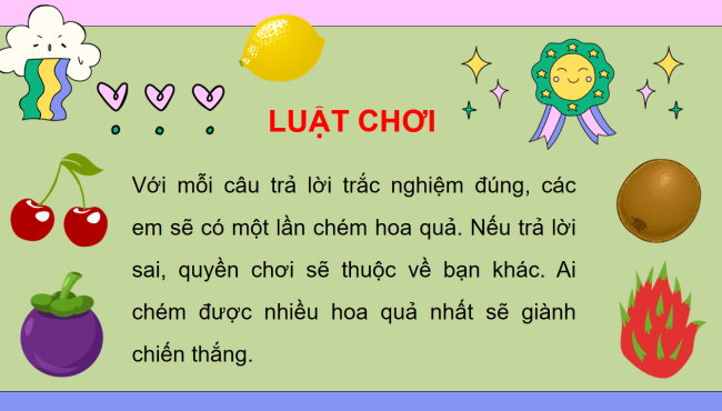 Game khởi động Khoa học 4 Bài 24