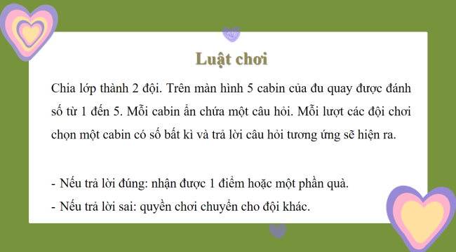 Game khởi động Khoa học 4 Bài 26