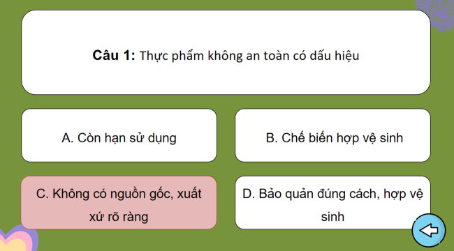 Game khởi động Khoa học 4 Bài 26