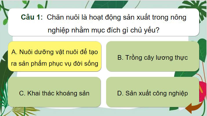 Trò chơi khởi động Công nghệ 7 Ôn tập chương 3