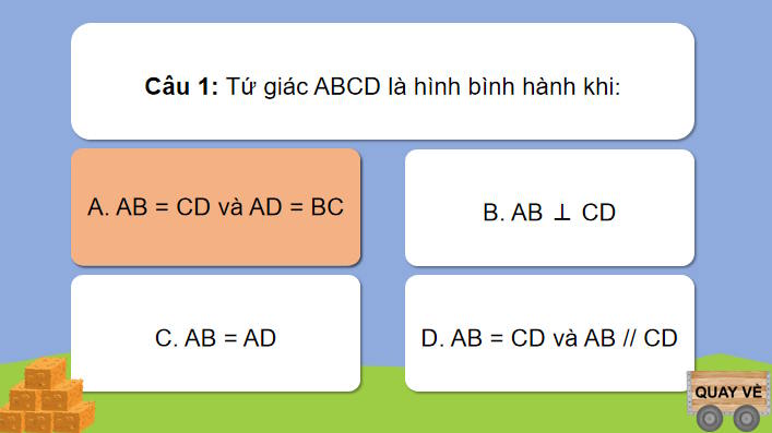 Trò chơi khởi động Toán 8 Bài 12
