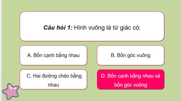Trò chơi khởi động Toán 8 Bài 14