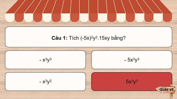 Trò chơi khởi động Toán 8 Bài 4