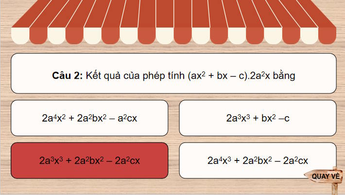 Trò chơi khởi động Toán 8 Bài 4