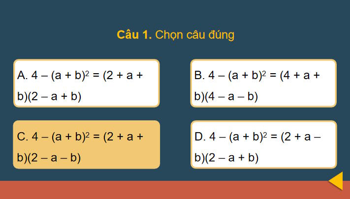 Trò chơi khởi động Toán 8 Bài 6