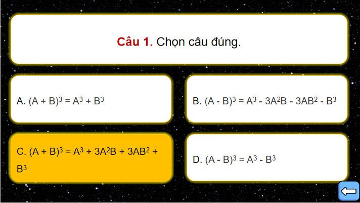 Trò chơi khởi động Toán 8 Bài 7