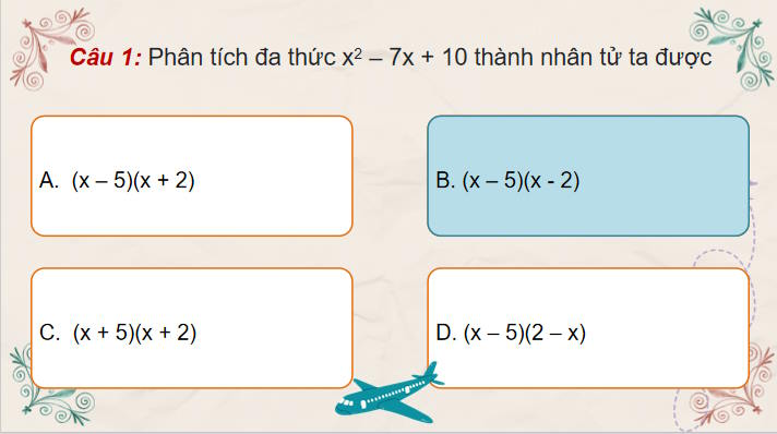 Trò chơi khởi động Toán 8 Bài 9