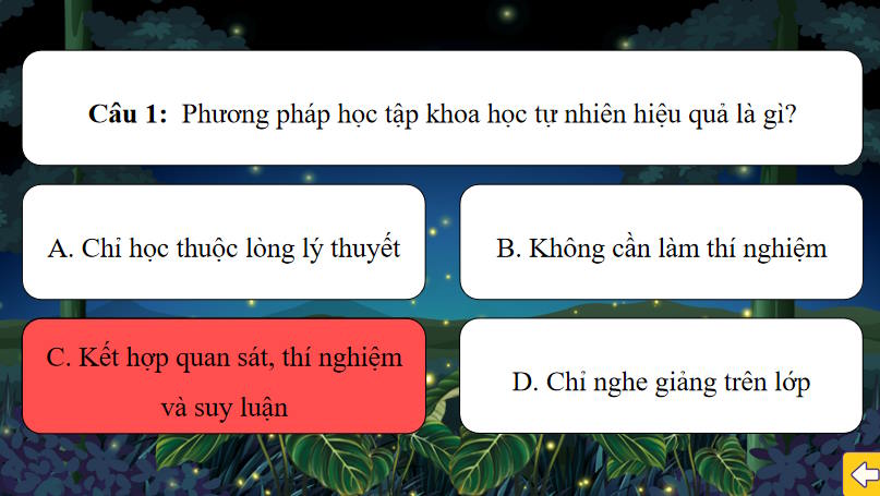 Trò chơi khởi động KHTN 7 Bài 1
