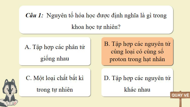 Trò chơi khởi động KHTN 7 Bài 3