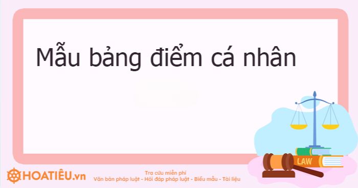 Bảng điểm cá nhân theo từng học kỳ 