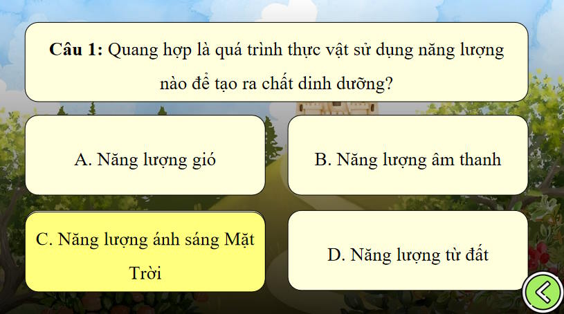 Game khởi động KHTN 7 Bài 22