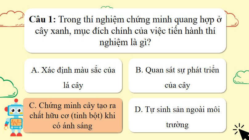 Game khởi động Khoa học tự nhiên 7 Bài 24