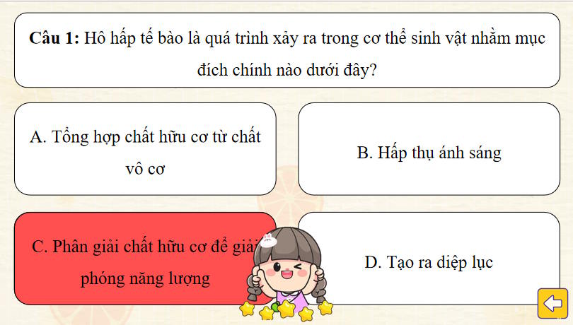 Game khởi động Khoa học tự nhiên 7 Bài 25