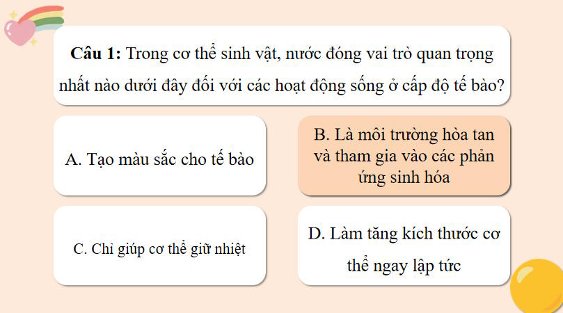 Game khởi động Khoa học tự nhiên 7 Bài 29