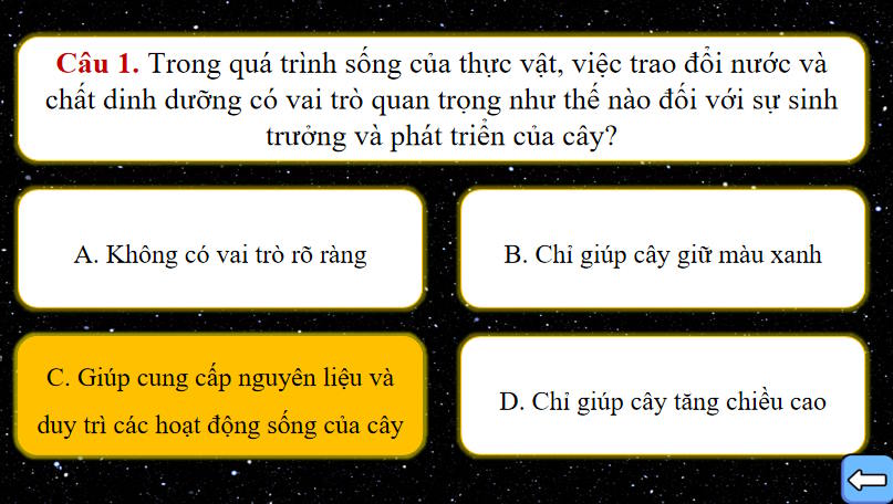 Game khởi động Khoa học tự nhiên 7 Bài 30