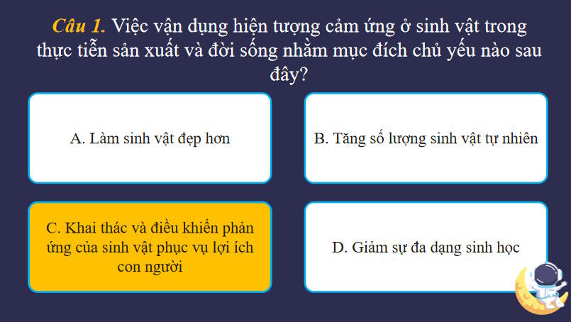 Game khởi động Khoa học tự nhiên 7 Bài 34