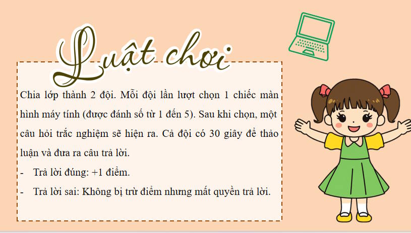 Trò chơi khởi động Công nghệ 8 Bài 4