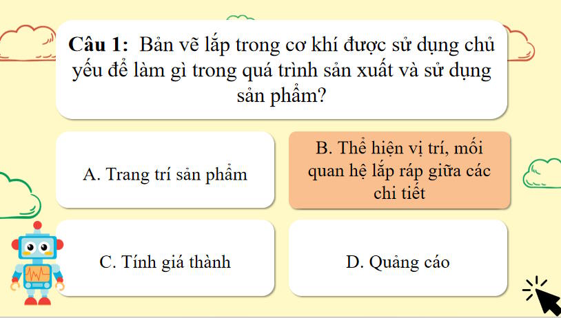Trò chơi khởi động Công nghệ 8 Bài 4