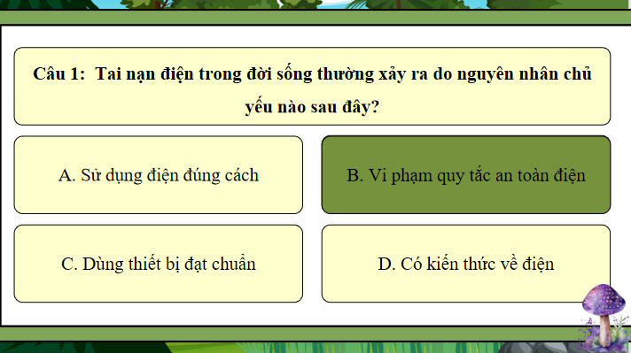 Trò chơi khởi động Công nghệ 8 Bài 11